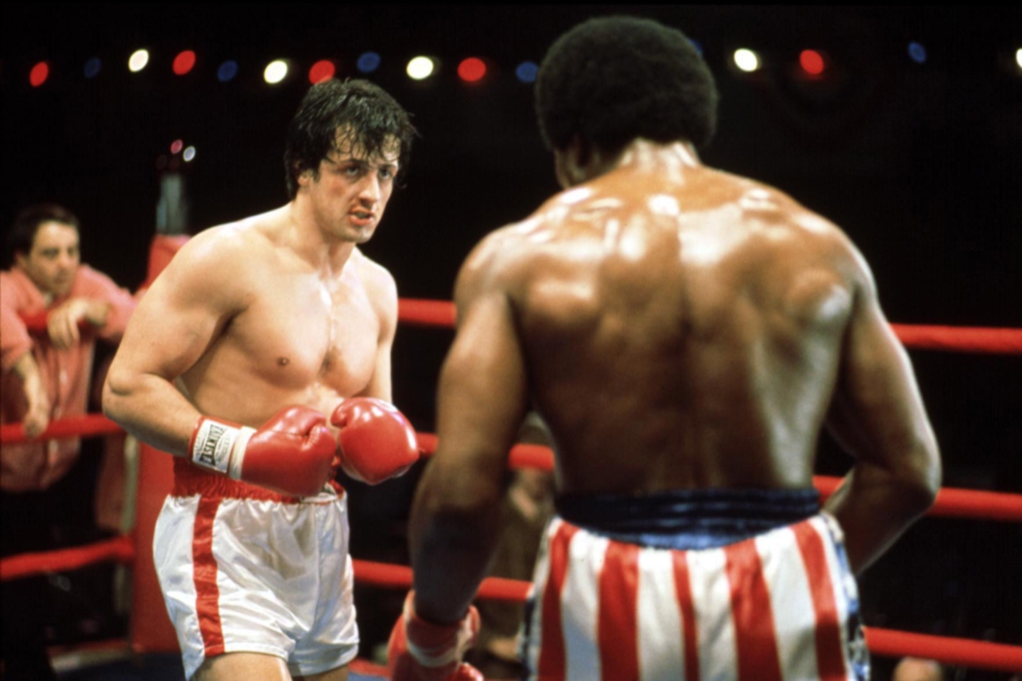 Rocky-elokuvan nyrkkeilykohtauksessa Sylvester Stallone eli Rocky Balboa