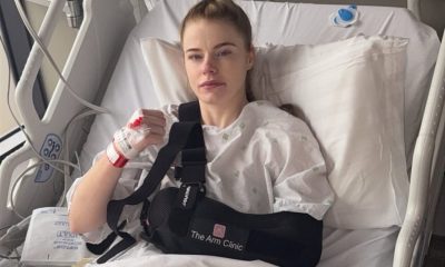 Tysie Gallagher sairaalasängyssä. Tysie Gallagher on joutunut leikkaukseen!