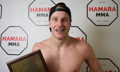 Verneri Hakkinen kultataulu kädessä. Verneri Hakkinen loukkaantui!