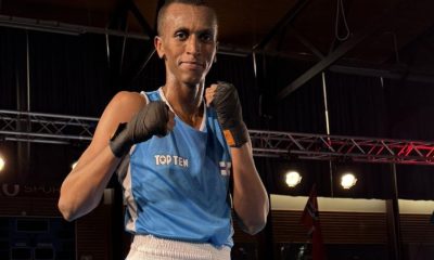 Ismail Umar nyrkit pystyssä. Ismail Umar nähdään myös tapahtumassa Eindhoven Box Cup 2026.